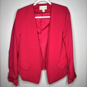 Adrienne Vittadini Hot Pink Ruffled Blazer - Size Small